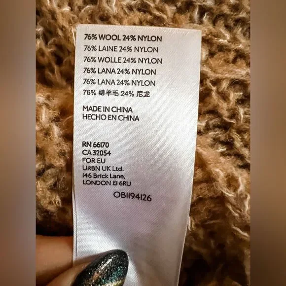 Anthropologie Honore Ribbed V Neck Chunky Knit Wool Sweater in Honey Sz XSP - Picture 15 of 16